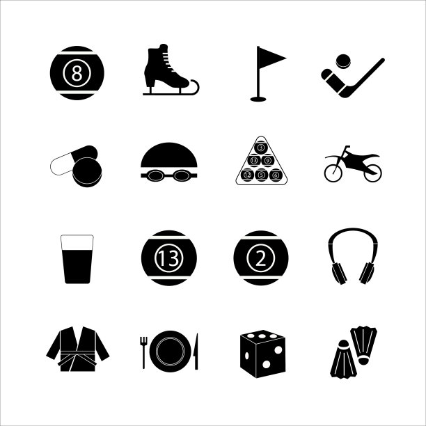 一组简单的体育图标图片下载