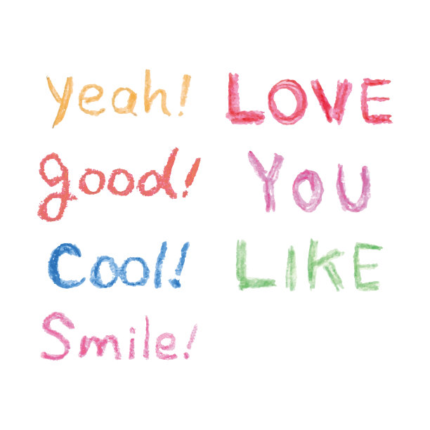 手绘风格，写意风格英文衬线集。图片下载