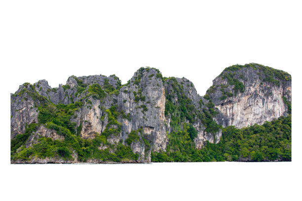 孤立的青山和悬崖岩石图片下载