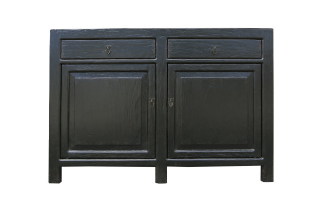 黑色乡村双柜两个抽屉，两扇门图片下载