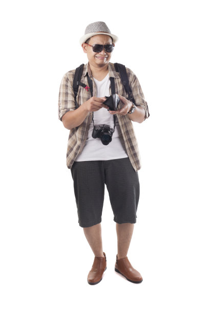 白色孤岛上的旅行者。一名背包客的钱包破了图片下载