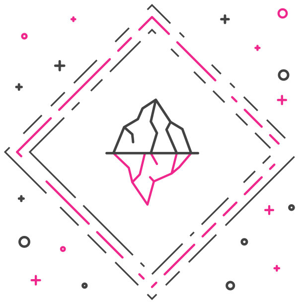 线条冰山图标孤立在白色背景上图片下载