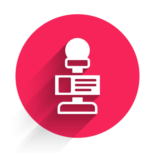 白色麦克风图标孤立有长长的阴影图片下载