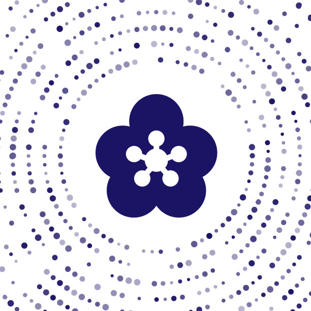 蓝色莲花图标孤立在白色图片下载