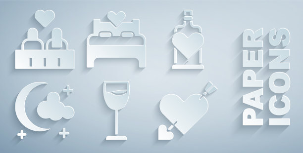 酒瓶里装着爱情药水月亮和酒杯图片下载