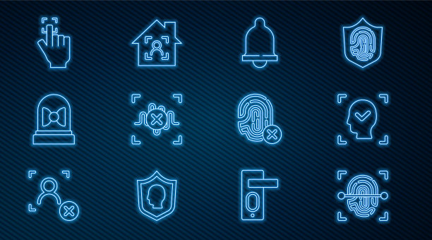 设定线条指纹人脸识别动作图片下载