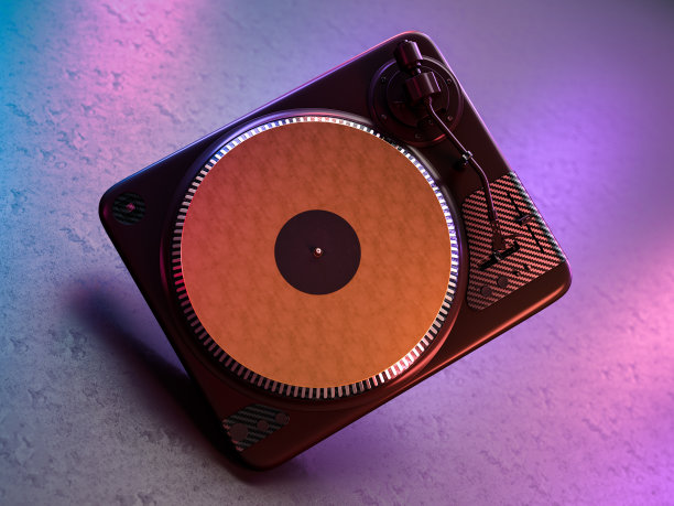 金色复古DJ转盘图片下载