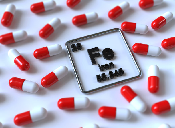 白色背景上的铁元素周期表图片下载