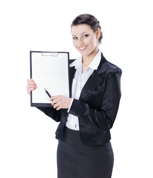 完全成长。带着文件的女商务主管图片下载