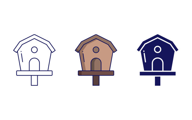 鸟屋矢量图标图片下载