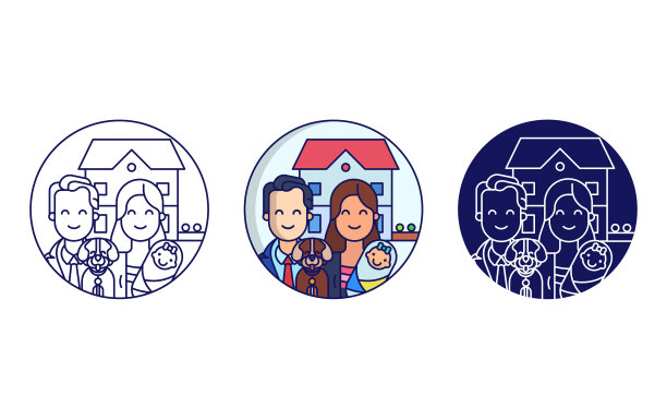 家族矢量图标图片下载