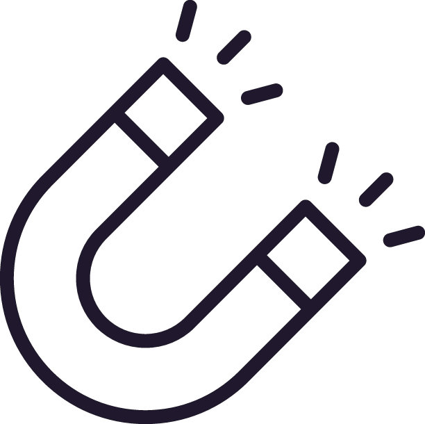 隔离白色背景上的磁铁单线图标。适用于移动应用程序、网页设计、网站、在线商店等的高质量可编辑笔画图片下载