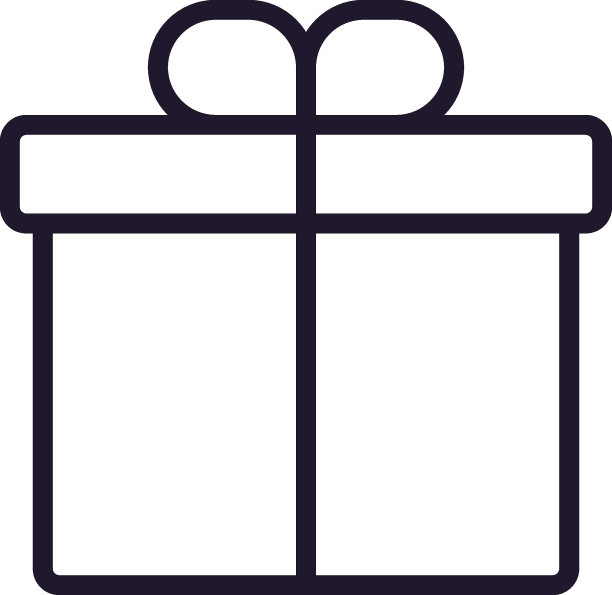 单线图标的礼物高质量矢量插图的设计，网站，网上商店，在线书籍等。可编辑的笔触在时尚的平面风格孤立的白色背景图片下载