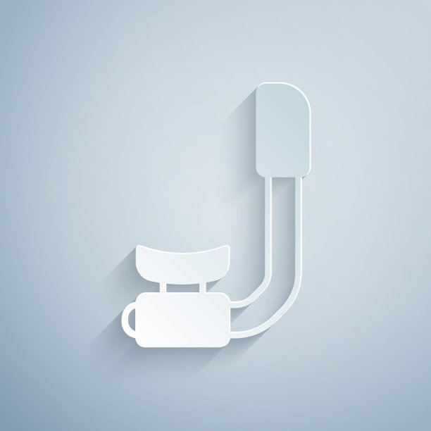 剪纸通气管图标隔离在灰色背景。潜水水下设备。纸艺术风格。向量图片下载