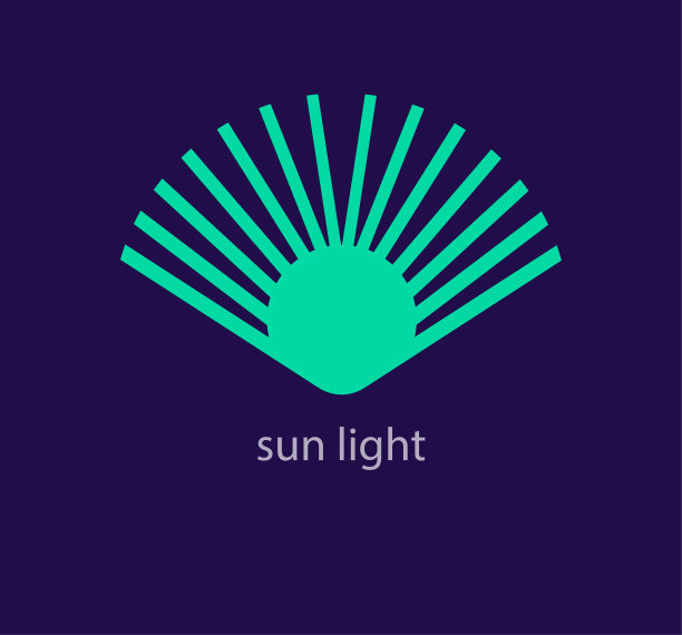 独特的阳光标志。现代设计色彩。图片下载