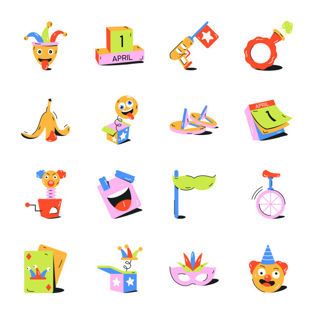 收集笑话日平面图标图片下载