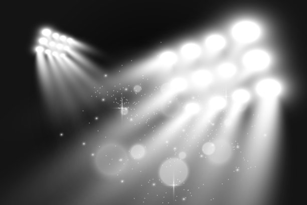 逼真的聚光灯照明。照明设备。图片下载