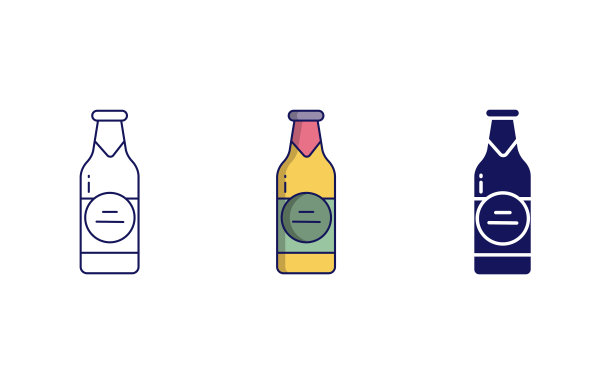 啤酒瓶矢量图标图片下载