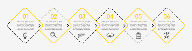 有6个选项的图表。信息图表。向量图片下载