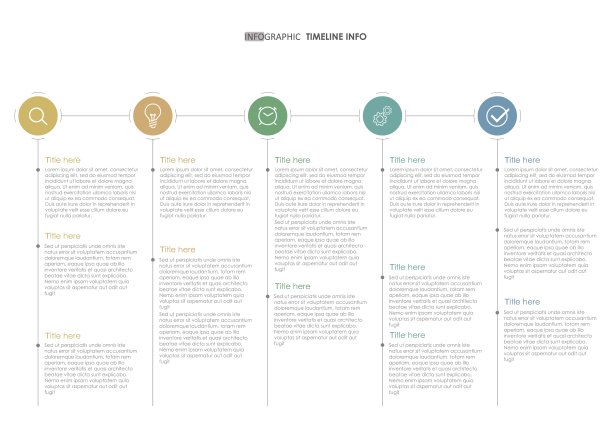 时间轴路线图项目图用于业务的信息图表模板。5步现代时间轴图与表示矢量时间轴路线图信息图。图片下载