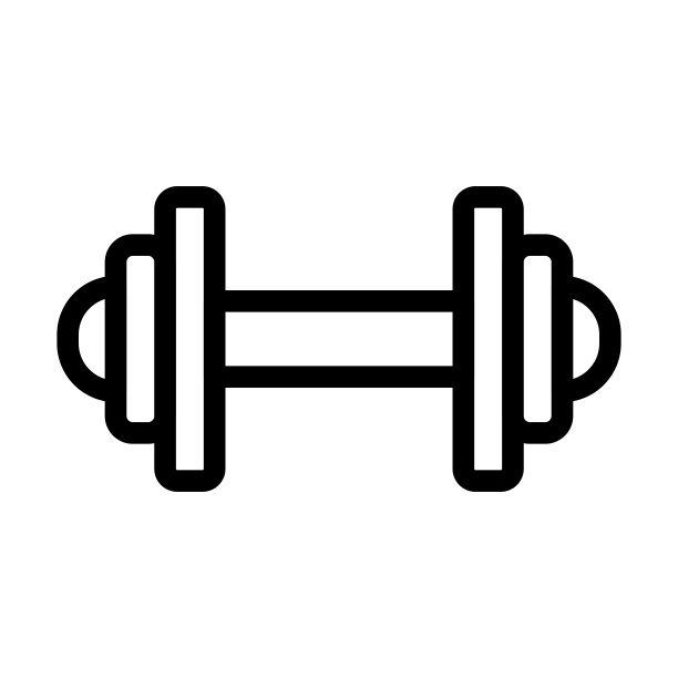 哑铃矢量粗线图标为个人和商业用途。图片下载
