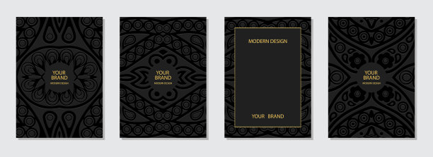 封面集，垂直模板，复古波西米亚设计。收集浮雕几何背景三维图案，压纸。东方、亚洲、印度、墨西哥、阿兹特克的艺术民族。图片下载