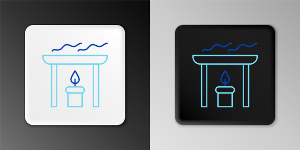 线条香气蜡烛图标孤立在灰色背景。彩色轮廓概念。向量图片下载
