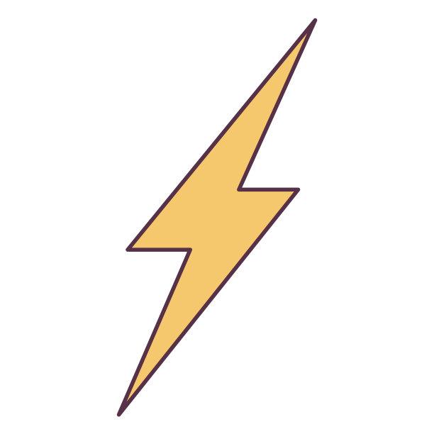 复古70年代时髦嬉皮贴纸闪电。迷幻卡通元素-复古嬉皮士风格的时髦插图。矢量平面插图的横幅，传单，邀请，卡片。图片下载