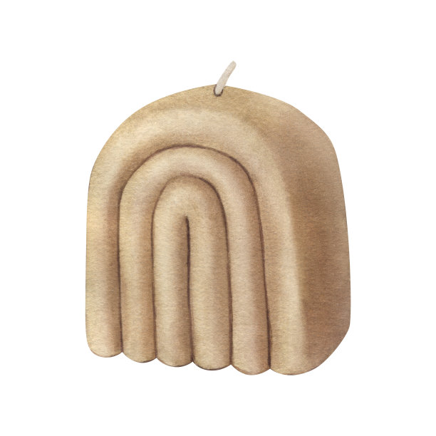 水彩现代香薰蜡烛形状柱柱蜡烛由大豆和椰子蜡。流行手绘插图隔离在白色背景上的芳香疗法，hygge家，冥想图片下载