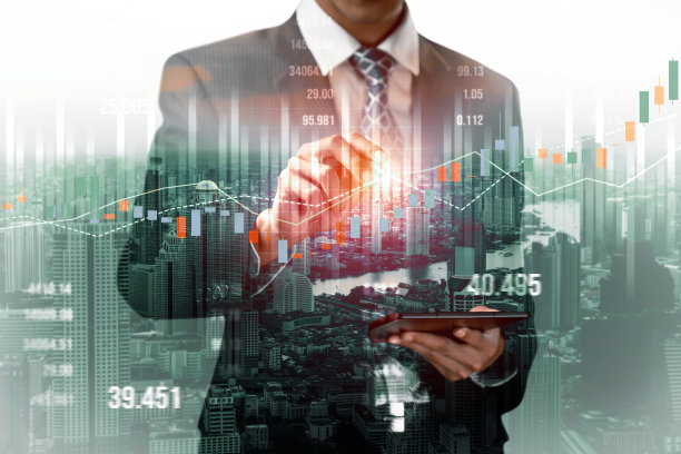 商人工作与数字金融业务图形感知技术图片下载