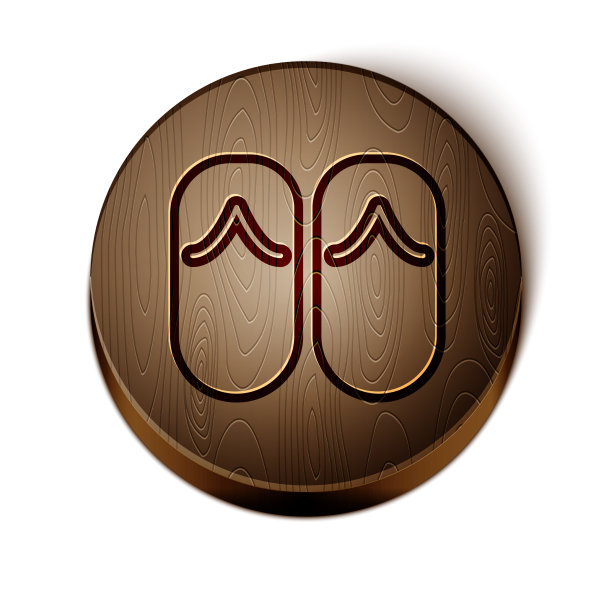 棕色线人字拖图标隔离在白色上图片下载