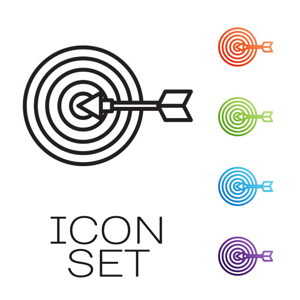 黑线目标财务目标概念图标图片下载