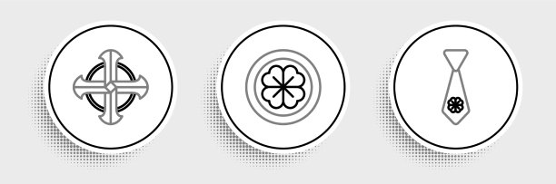 套线领带与四叶三叶草凯尔特十字图片下载