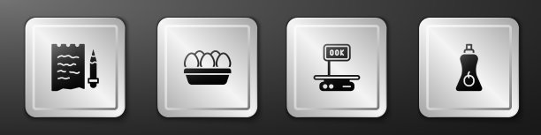 设置购物清单和铅笔鸡蛋盒图片下载