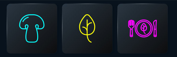 集行香菇素食与叶或图片下载