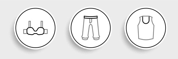 设置线汗衫胸罩和裤子图标图片下载