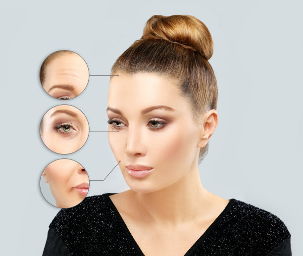 老化。成熟女人，年轻女人。面对皮肤问题。显示前后的照片图片下载