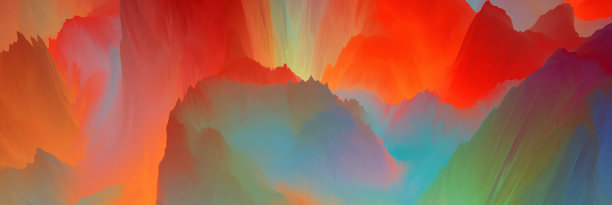 神奇的世界。多彩的抽象幻想背景，超现实的梦幻景观。三维演示图片下载