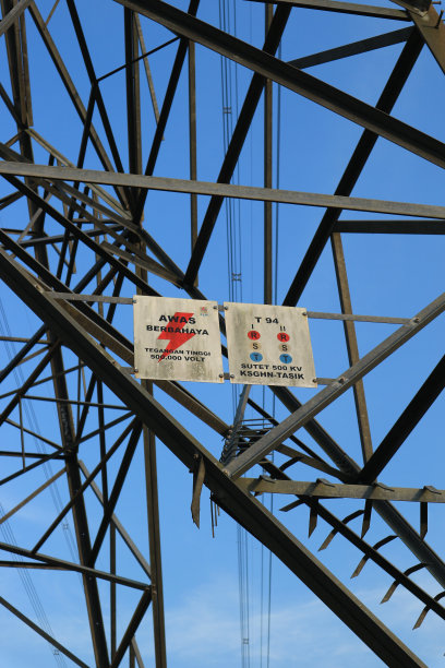 高压警示牌:含有高压警告标志的警示牌图片下载