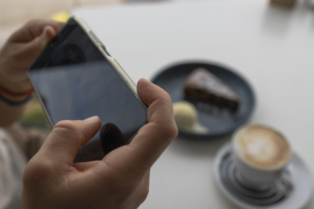 在餐厅用手机拍下甜点图片下载