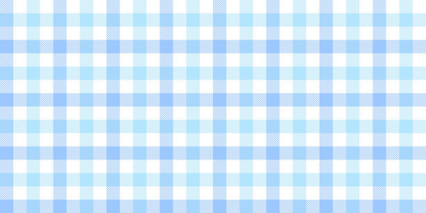 条纹无缝图案。浅蓝色维希背景纹理。格子花呢格子重复壁纸。织物的设计。向量图片下载