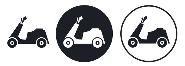 机车图标黑白剪影图片下载