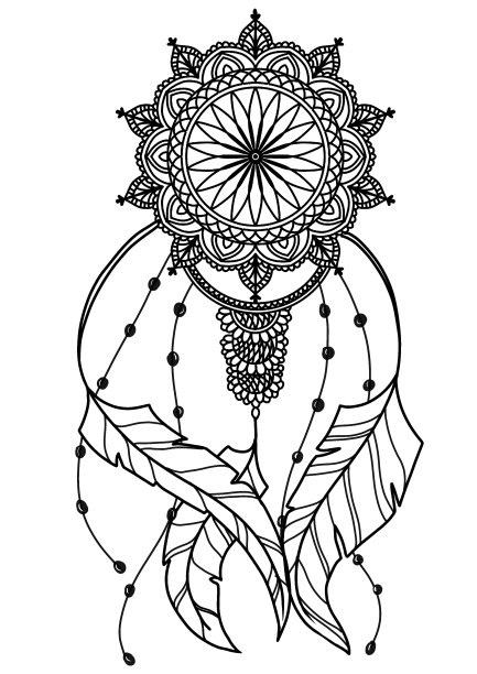 矢量图，曼陀罗，捕梦网带图案，一系列图片图片下载