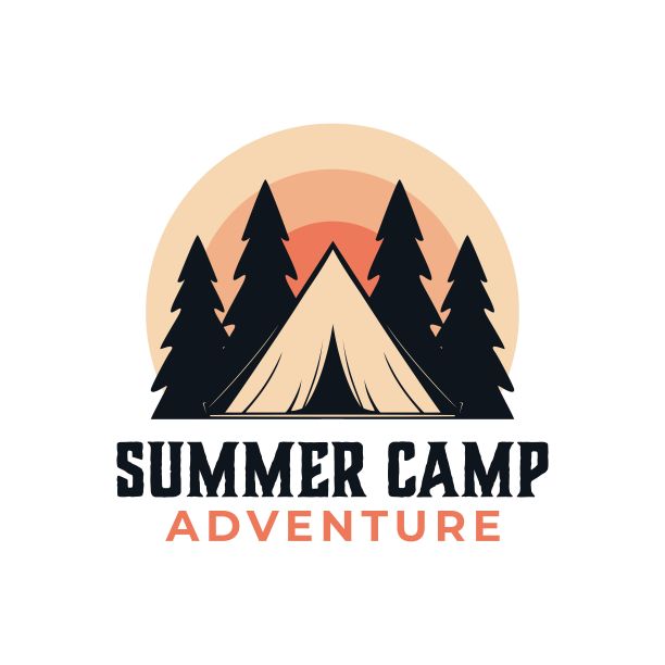 露营户外探险模板。帐篷营地矢量图。图片下载