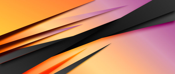 黑色，紫色和橙色抽象层几何背景图片下载