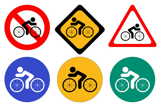 白色背景的自行车标志图片下载