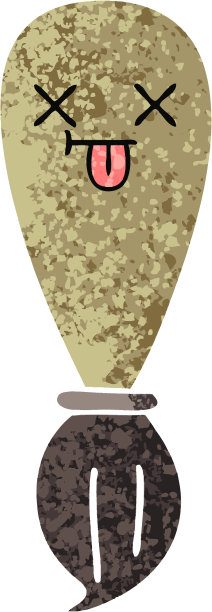 复古插画风格的卡通画笔图片下载