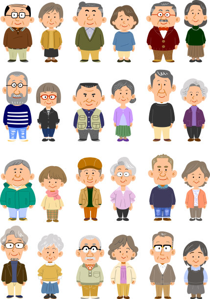老年夫妇全身12种类型图片下载