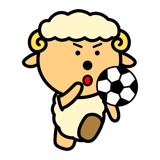 绵羊在踢足球图片下载