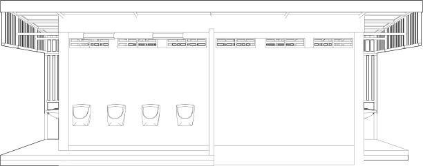 公共厕所的三维插图图片下载
